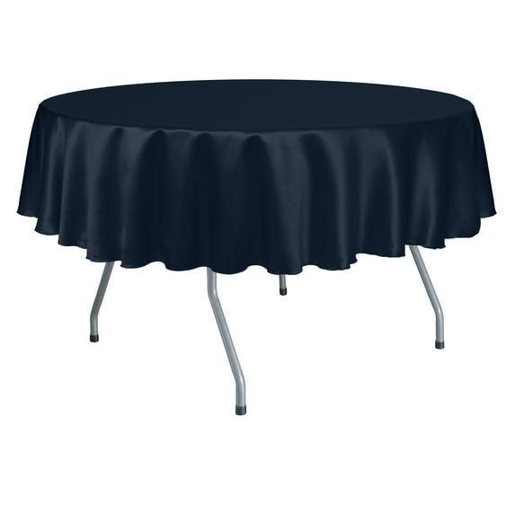 Ultimate Textile (2 Pack) Herringbone - Fandango 84-Inch Round Tablecloth, Navy Blue