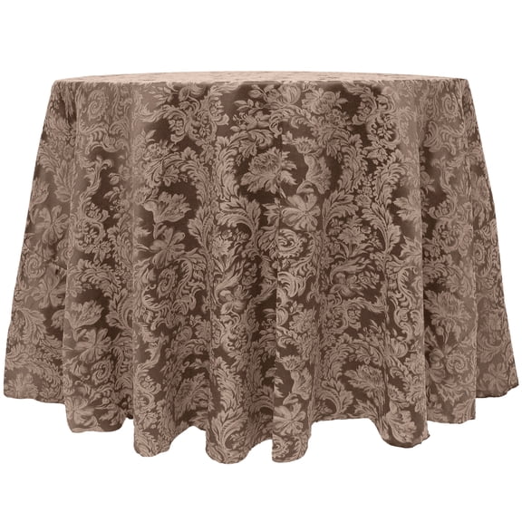 Ultimate Textile (2 Pack) Miranda 90-Inch Round Damask Tablecloth - Jacquard Weave, Chocolate Brown