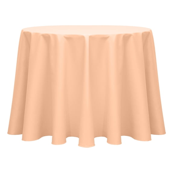 Ultimate Textile (2 Pack) Poly-cotton Twill 102-Inch Round Tablecloth - for Restaurant and Catering, Hotel or Home Dining use, Peach