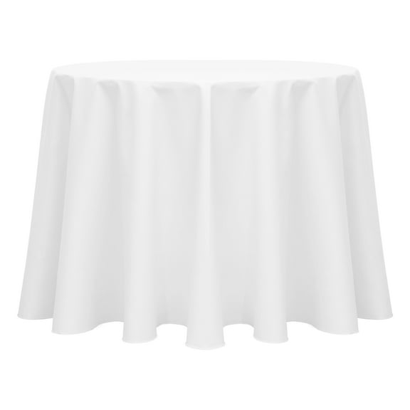 Ultimate Textile (2 Pack) Poly-cotton Twill 108-Inch Round Tablecloth - for Restaurant and Catering, Hotel or Home Dining use, White