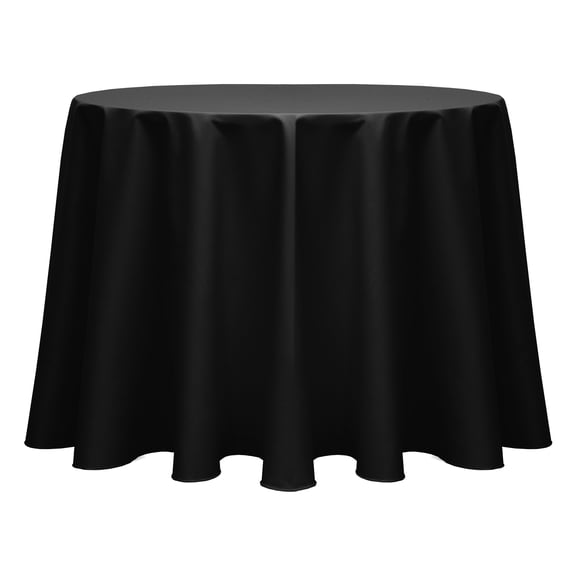 Ultimate Textile (2 Pack) Poly-cotton Twill 114-Inch Round Tablecloth - for Restaurant and Catering, Hotel or Home Dining use, Black