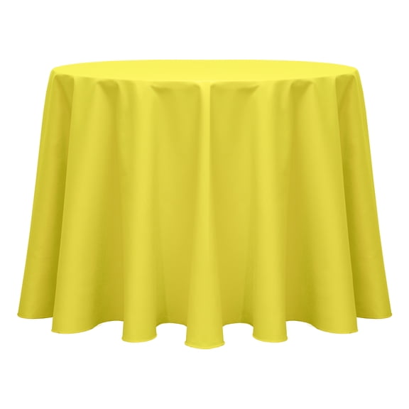 Ultimate Textile (2 Pack) Poly-cotton Twill 120-Inch Round Tablecloth - for Restaurant and Catering, Hotel or Home Dining use, Lemon Yellow