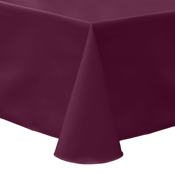 Ultimate Textile (2 Pack) Poly-cotton Twill 52 x 70-Inch Oval Tablecloth - for Home Dining Tables, Burgundy Dark Red