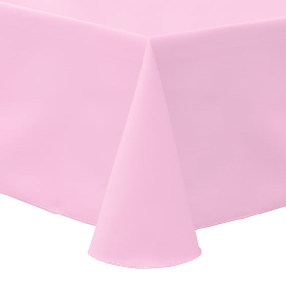 Ultimate Textile (2 Pack) Poly-cotton Twill 52 x 70-Inch Oval Tablecloth - for Home Dining Tables, Light Pink