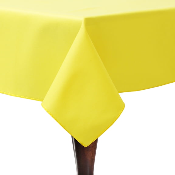 Ultimate Textile (2 Pack) Poly-cotton Twill 54 x 54-Inch Square Tablecloth - for Restaurant and Catering, Hotel or Home Dining use, Lemon Yellow