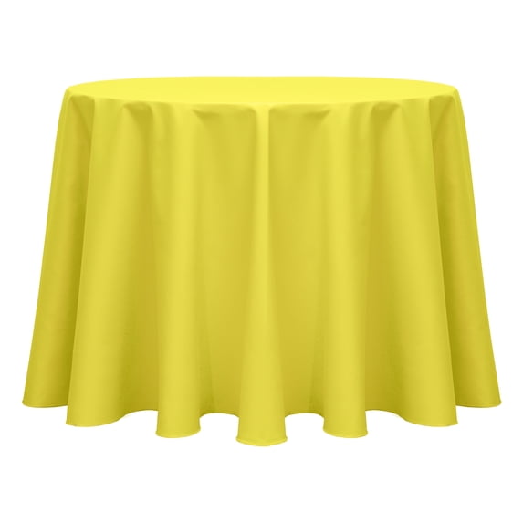 Ultimate Textile (2 Pack) Poly-cotton Twill 60-Inch Round Tablecloth - for Restaurant and Catering, Hotel or Home Dining use, Lemon Yellow