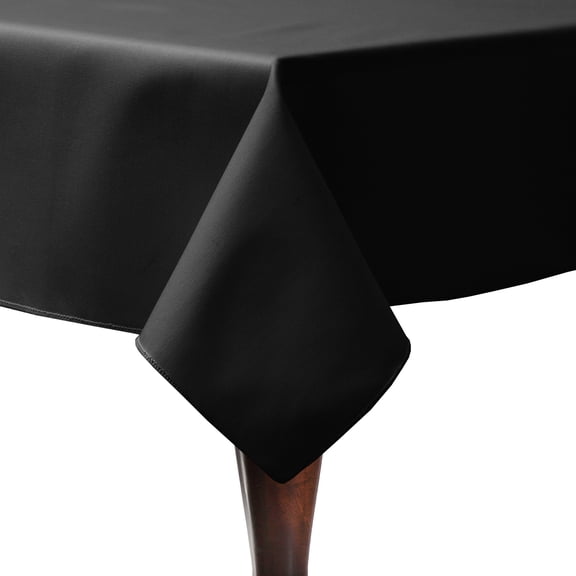Ultimate Textile (2 Pack) Poly-cotton Twill 72 x 108-Inch Rectangular Tablecloth - for Restaurant and Catering, Hotel or Home Dining use, Black