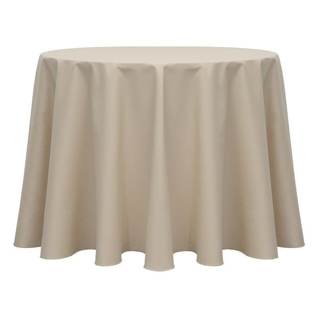 Ultimate Textile (2 Pack) Poly-cotton Twill 96-Inch Round Tablecloth - for Restaurant and Catering, Hotel or Home Dining use, Beige