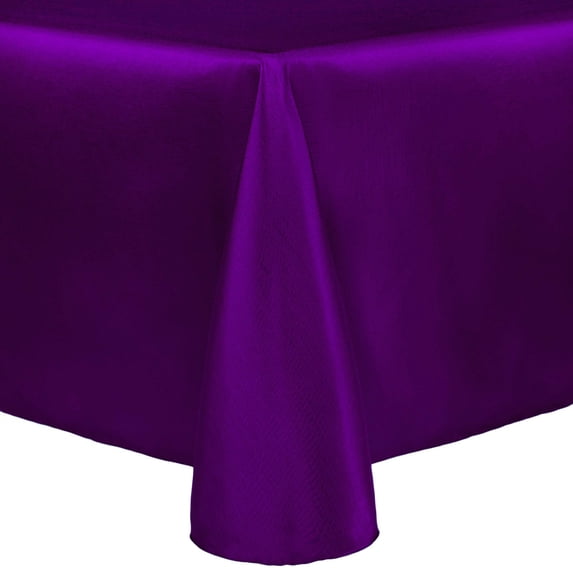 Ultimate Textile (2 Pack) Reversible Shantung Satin - Majestic 120 x 120-Inch Square Tablecloth - for Weddings, Home Parties and Special Event use, Plum