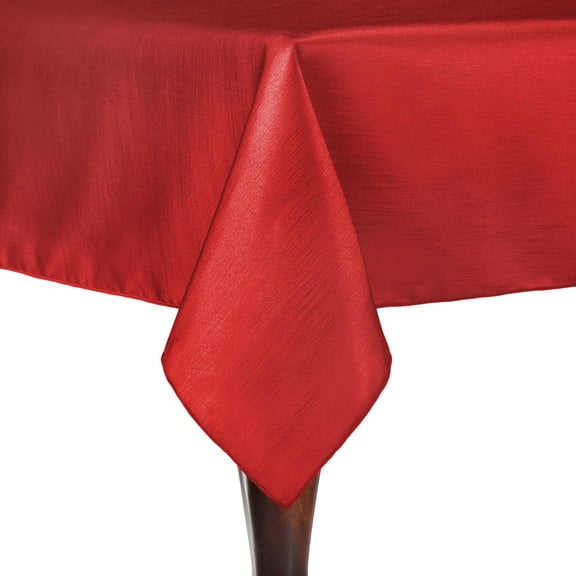 Ultimate Textile (2 Pack) Reversible Shantung Satin - Majestic 72 x 72-Inch Square Tablecloth - for Weddings, Home Parties and Special Event use, Holiday Red