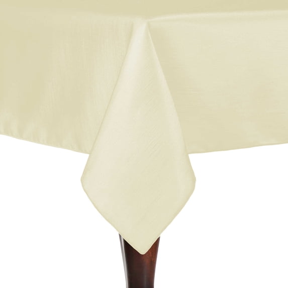 Ultimate Textile (2 Pack) Reversible Shantung Satin - Majestic 84 x 84-Inch Square Tablecloth - for Weddings, Home Parties and Special Event use, Ivory Cream