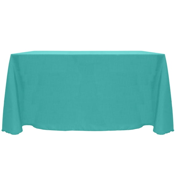 Ultimate Textile (2 Pack) Reversible Shantung Satin - Majestic 90 x 132-Inch Rectangular Tablecloth - for Weddings, Home Parties and Special Event use, Caribbean Blue