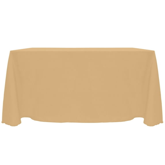 Ultimate Textile (2 Pack) Reversible Shantung Satin - Majestic 90 x 156-Inch Rectangular Tablecloth - for Weddings, Home Parties and Special Event use, Camel Light Brown