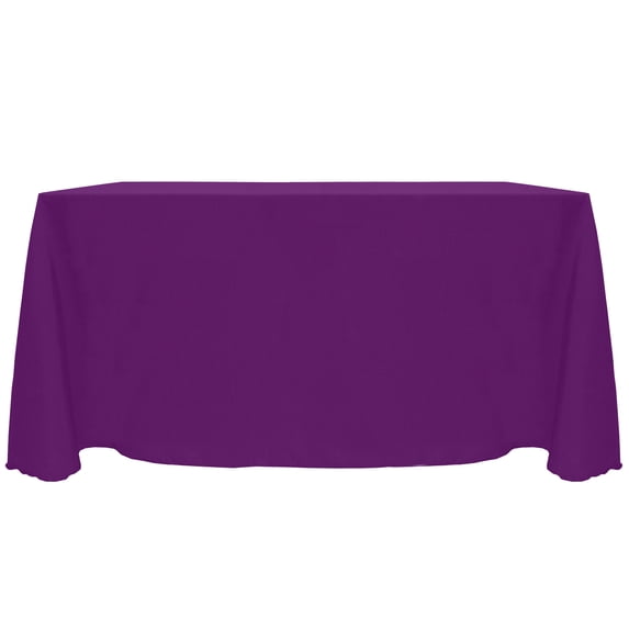 Ultimate Textile (2 Pack) Reversible Shantung Satin - Majestic 90 x 156-Inch Rectangular Tablecloth - for Weddings, Home Parties and Special Event use, Plum