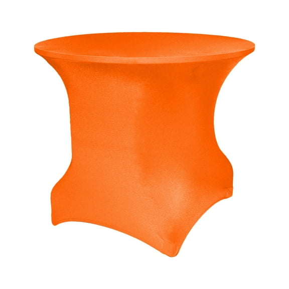 Ultimate Textile (2 Pack) Round Fitted Stretch Spandex Table Cover - for 30 and 36-Inch Round Tables, Neon Orange