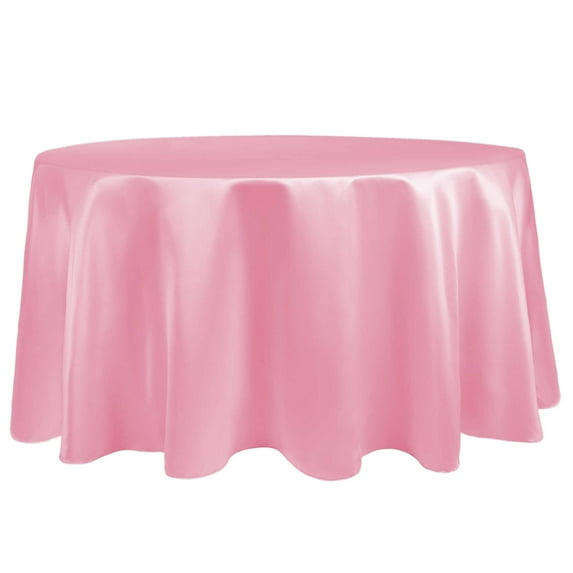 Ultimate Textile (2 Pack) Satin 126-Inch Round Tablecloth - for Wedding, Special Event or Banquet use, Peppermint Pink