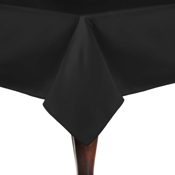 Ultimate Textile (2 Pack) Satin 52 x 70-Inch Rectangular Tablecloth - for Wedding, Special Event or Banquet use, Black