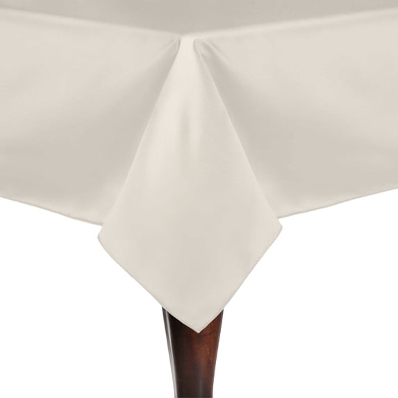 Ultimate Textile (2 Pack) Satin 52 x 70-Inch Rectangular Tablecloth - for Wedding, Special Event or Banquet use, Ivory Cream