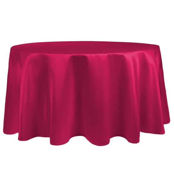 Ultimate Textile (2 Pack) Satin 72-Inch Round Tablecloth - for Wedding, Special Event or Banquet use, Cerise Pink