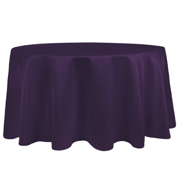 Ultimate Textile (2 Pack) Satin 72-Inch Round Tablecloth - for Wedding, Special Event or Banquet use, Plum Purple