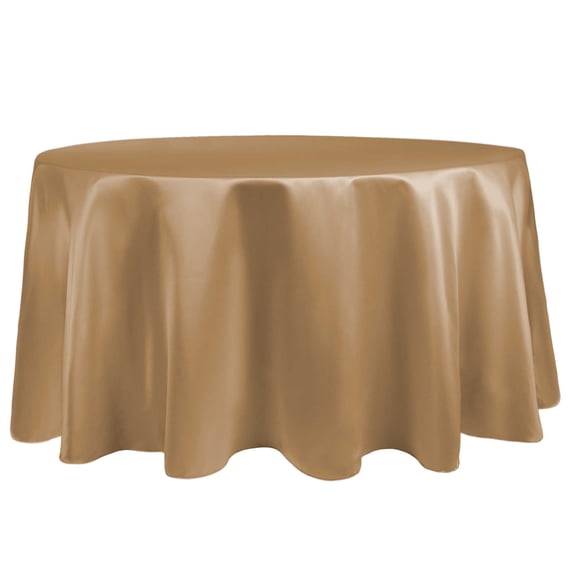 Ultimate Textile (2 Pack) Satin 72-Inch Round Tablecloth - for Wedding, Special Event or Banquet use, Victorian Gold
