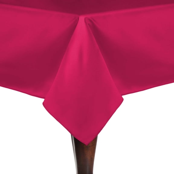 Ultimate Textile (2 Pack) Satin 72 x 72-Inch Square Tablecloth - for Wedding, Special Event or Banquet use, Cerise Pink