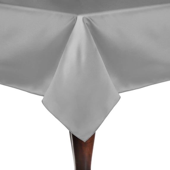 Ultimate Textile (2 Pack) Satin 84 x 84-Inch Square Tablecloth - for Wedding, Special Event or Banquet use, Silver Grey