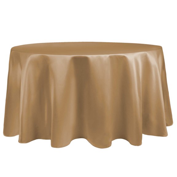 Ultimate Textile (2 Pack) Satin 90-Inch Round Tablecloth - for Wedding, Special Event or Banquet use, Victorian Gold