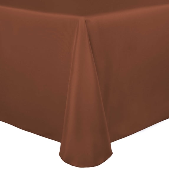 Ultimate Textile (2 Pack) Satin 90 x 132-Inch Rectangular Tablecloth - for Wedding, Special Event or Banquet use, Copper Brown
