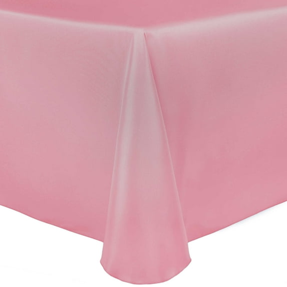 Ultimate Textile (2 Pack) Satin 90 x 132-Inch Rectangular Tablecloth - for Wedding, Special Event or Banquet use, Peppermint Pink