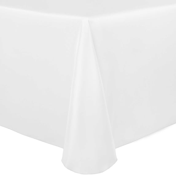 Ultimate Textile (2 Pack) Satin 90 x 132-Inch Rectangular Tablecloth - for Wedding, Special Event or Banquet use, White