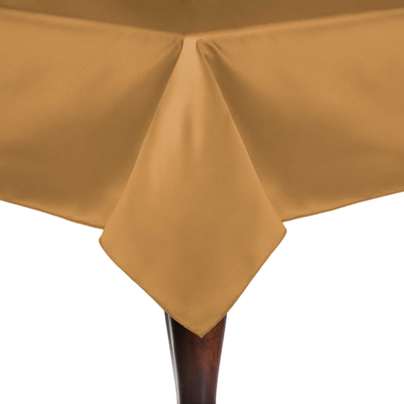 Ultimate Textile (2 Pack) Satin 90 x 90-Inch Square Tablecloth - for Wedding, Special Event or Banquet use, Antique Gold