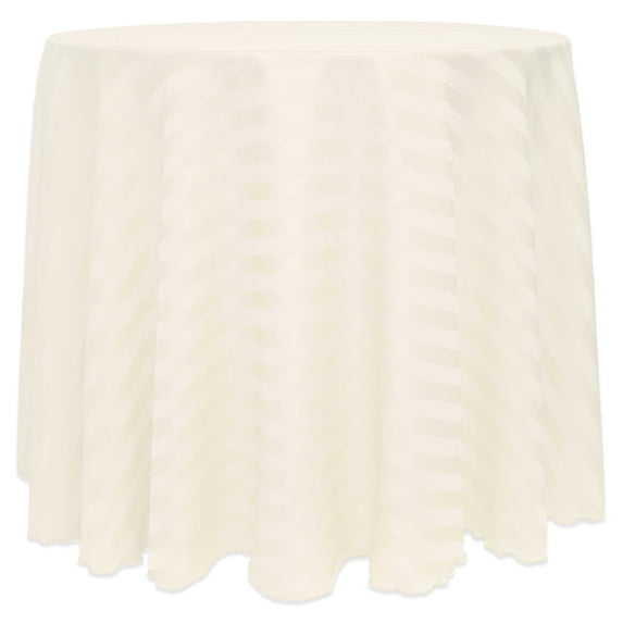 Ultimate Textile (2 Pack) Satin-Stripe 108-Inch Round Tablecloth - for Wedding and Catering, Hotel or Home Dining use, Ivory Cream