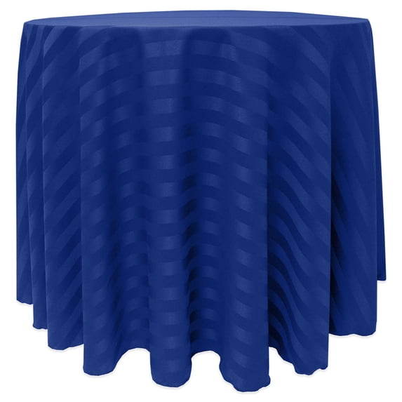 Ultimate Textile (2 Pack) Satin-Stripe 108-Inch Round Tablecloth - for Wedding and Catering, Hotel or Home Dining use, Royal Blue