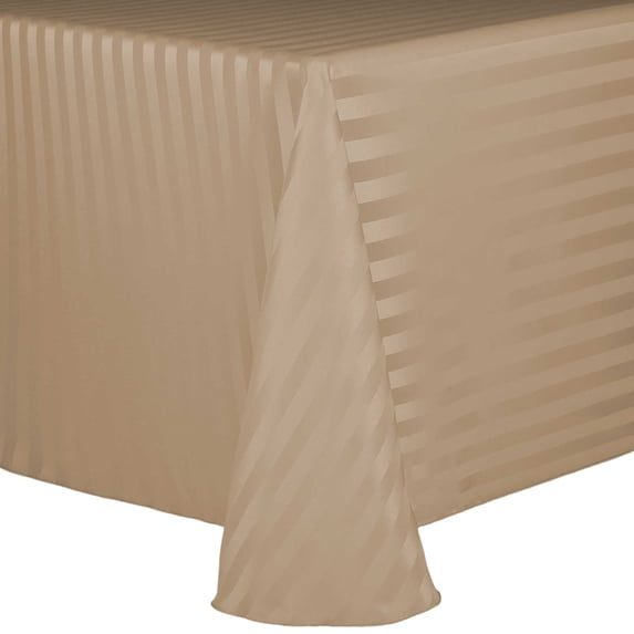 Ultimate Textile (2 Pack) Satin-Stripe 108 x 108-Inch Square Tablecloth - for Wedding and Catering, Hotel or Home Dining use, Toast Dark Brown