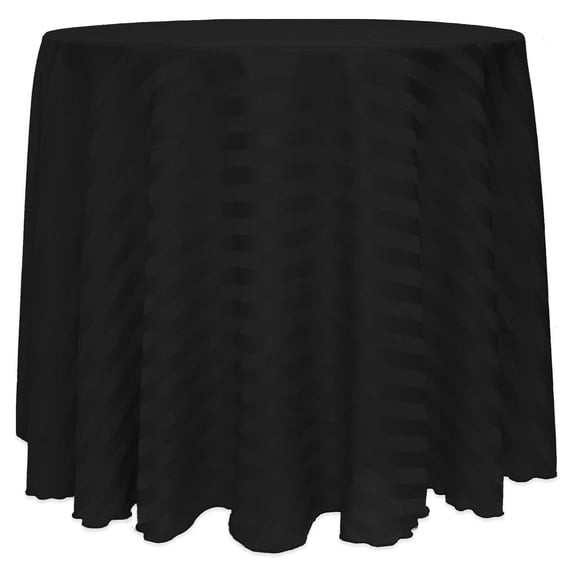Ultimate Textile (2 Pack) Satin-Stripe 120-Inch Round Tablecloth - for Wedding and Catering, Hotel or Home Dining use, Black
