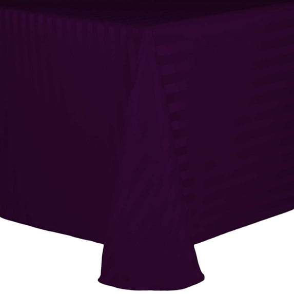Ultimate Textile (2 Pack) Satin-Stripe 120 x 120-Inch Square Tablecloth - for Wedding and Catering, Hotel or Home Dining use, Aubergine Eggplant