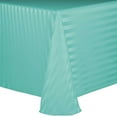 thumbnail image 1 of Ultimate Textile (2 Pack) Satin-Stripe 52 x 70-Inch Oval Tablecloth - for Home Dining Tables, Caribbean Blue, 1 of 3