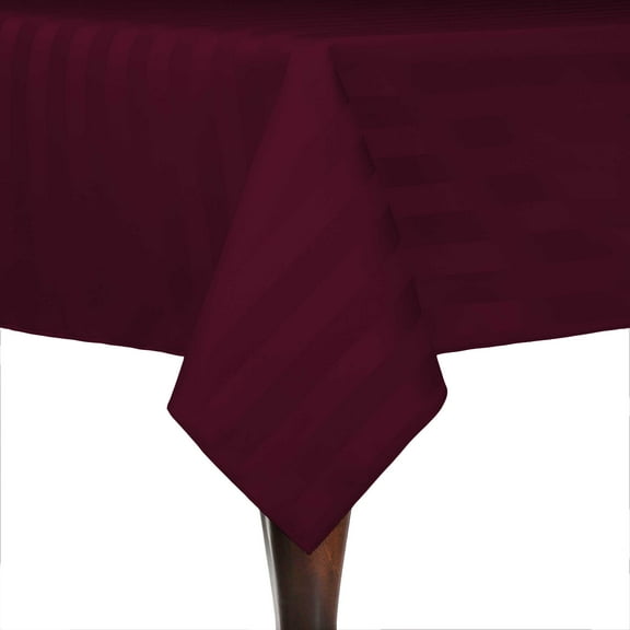Ultimate Textile (2 Pack) Satin-Stripe 54 x 120-Inch Rectangular Tablecloth - for Wedding and Catering, Hotel or Home Dining use, Burgundy Red