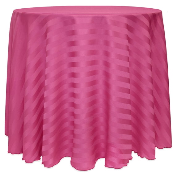 Ultimate Textile (2 Pack) Satin-Stripe 60-Inch Round Tablecloth - for Wedding and Catering, Hotel or Home Dining use, Raspberry Red