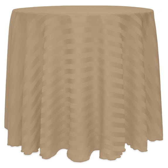Ultimate Textile (2 Pack) Satin-Stripe 60-Inch Round Tablecloth - for Wedding and Catering, Hotel or Home Dining use, Toast Dark Brown