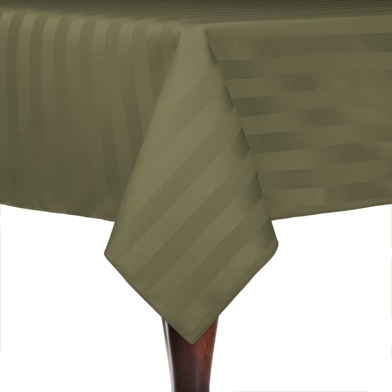 Ultimate Textile (2 Pack) Satin-Stripe 60 x 108-Inch Rectangular Tablecloth - for Wedding and Catering, Hotel or Home Dining use, Army Green