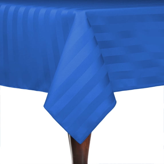 Ultimate Textile (2 Pack) Satin-Stripe 60 x 108-Inch Rectangular Tablecloth - for Wedding and Catering, Hotel or Home Dining use, Cobalt Blue