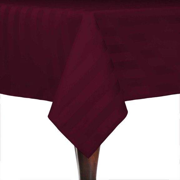 Ultimate Textile (2 Pack) Satin-Stripe 60 x 120-Inch Rectangular Tablecloth - for Wedding and Catering, Hotel or Home Dining use, Burgundy Red