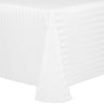 thumbnail image 1 of Ultimate Textile (2 Pack) Satin-Stripe 60 x 144-Inch Oval Tablecloth - for Home Dining Tables, White, 1 of 3