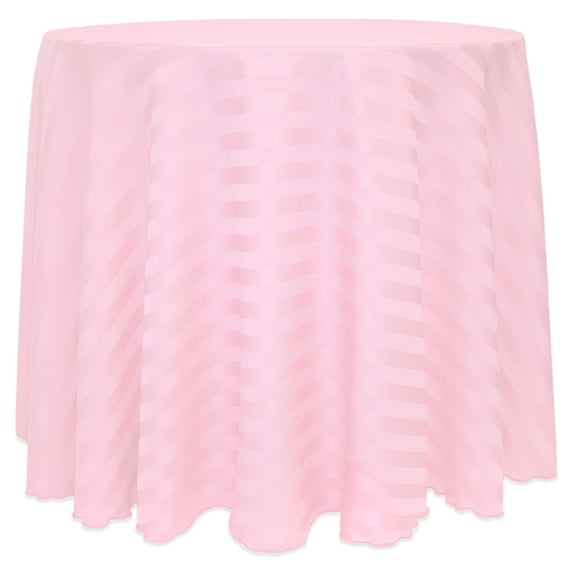 Ultimate Textile (2 Pack) Satin-Stripe 72-Inch Round Tablecloth - for Wedding and Catering, Hotel or Home Dining use, Light Pink