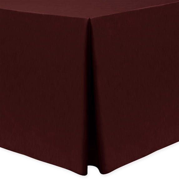 Ultimate Textile (2 Pack) Shantung - Majestic 6 ft. Fitted Tablecloth - for 30 x 72-Inch Banquet and Folding Rectangular Tables - 42"H, Burgundy Red