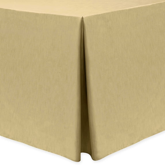 Ultimate Textile (2 Pack) Shantung - Majestic 8 ft. Fitted Tablecloth - for 30 x 96-Inch Banquet and Folding Rectangular Tables - 36"H, Camel Light Brown