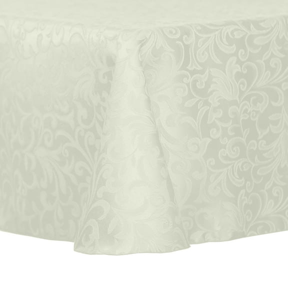 Ultimate Textile (2 Pack) Somerset 108 x 108-Inch Square Damask Tablecloth - Jacquard Weave Scroll Design, Ivory Cream
