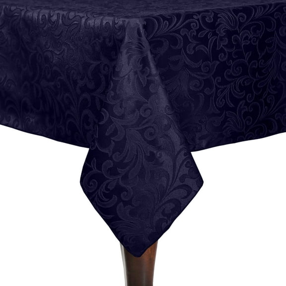 Ultimate Textile (2 Pack) Somerset 60 x 144-Inch Rectangular Damask Tablecloth - Jacquard Weave Scroll Design, Plum Purple